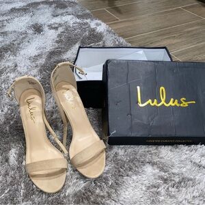 Lulus Taylor Natural Suede Ankle Strap Heels Sz 9